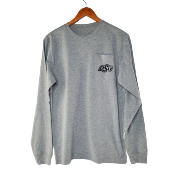 Oklahoma State Long Sleeve Tee in Heather Gray by Lauren James.New!!! Small - Picture 1 of 5
